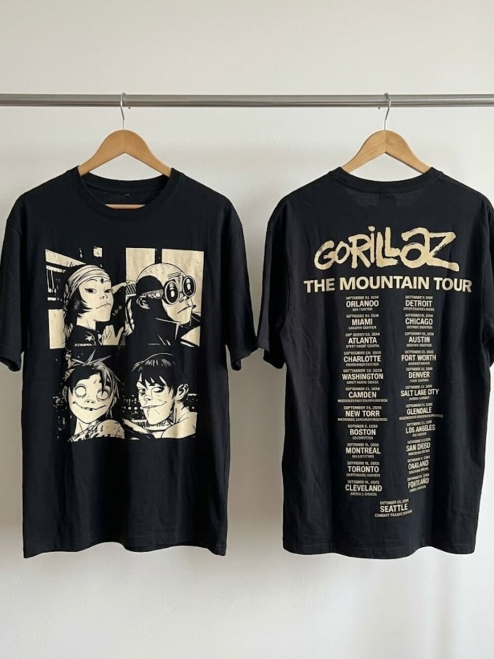 Gorillaz The Mountain Tour 2026 T-Shirt Reprint